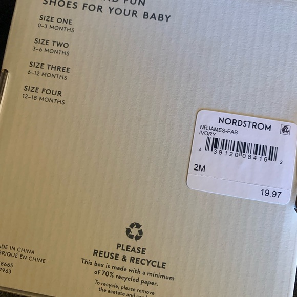 Nordstrom rack baby slipper shoes. Never worn. New in box. - Picture 4 of 4